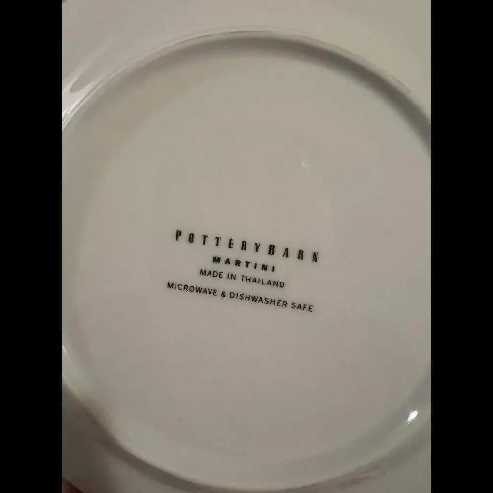 Pottery Barn Martini Fun Cocktail Themed Plates Set of 4